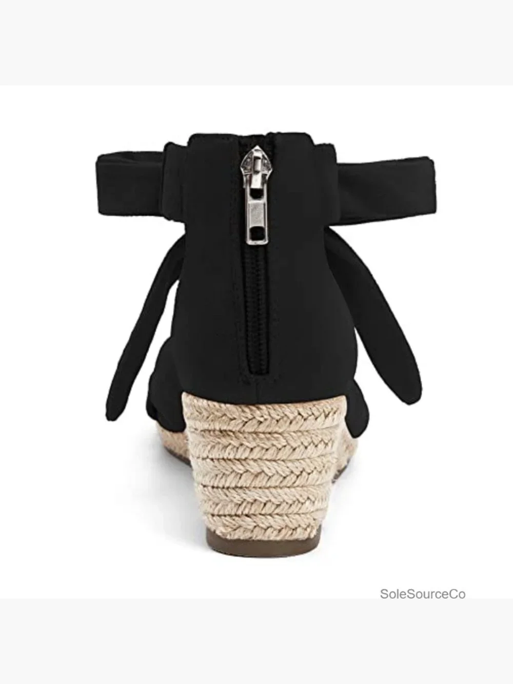 Wedge Sandals with Bow Back Zip Espadrilles Platform Summer Dress Shoes
